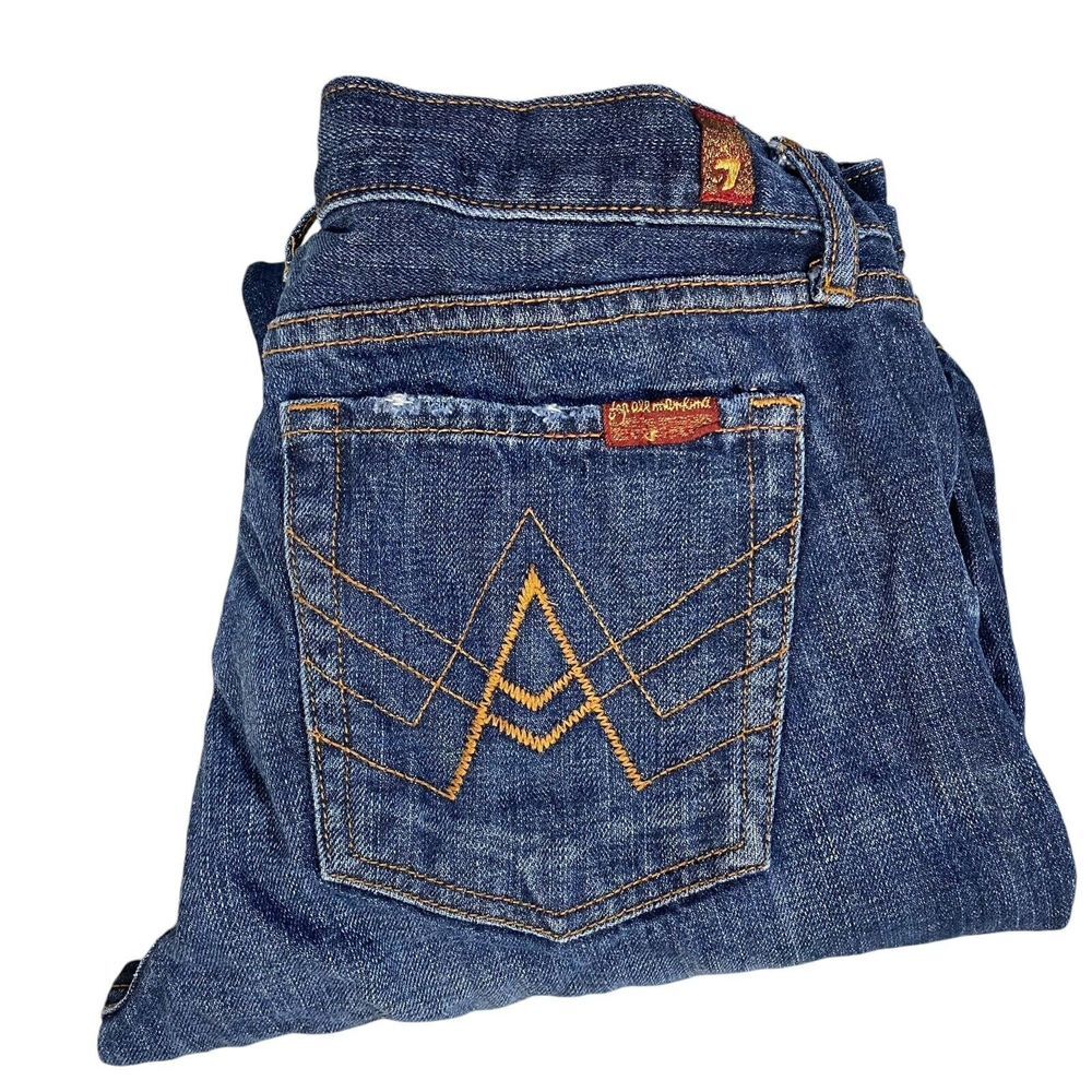 Women's 7 For All Mankind Seven Jeans Made in USA "A" Pocket Dark Wash Size 32